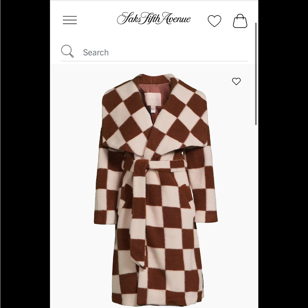 HUTCH Vintage Checkered Sherpa Trench Belted Coat